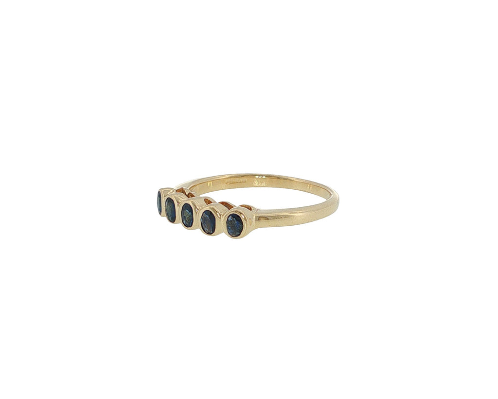 Pre-Loved 9ct Gold Sapphire Five Stone Band Ring
