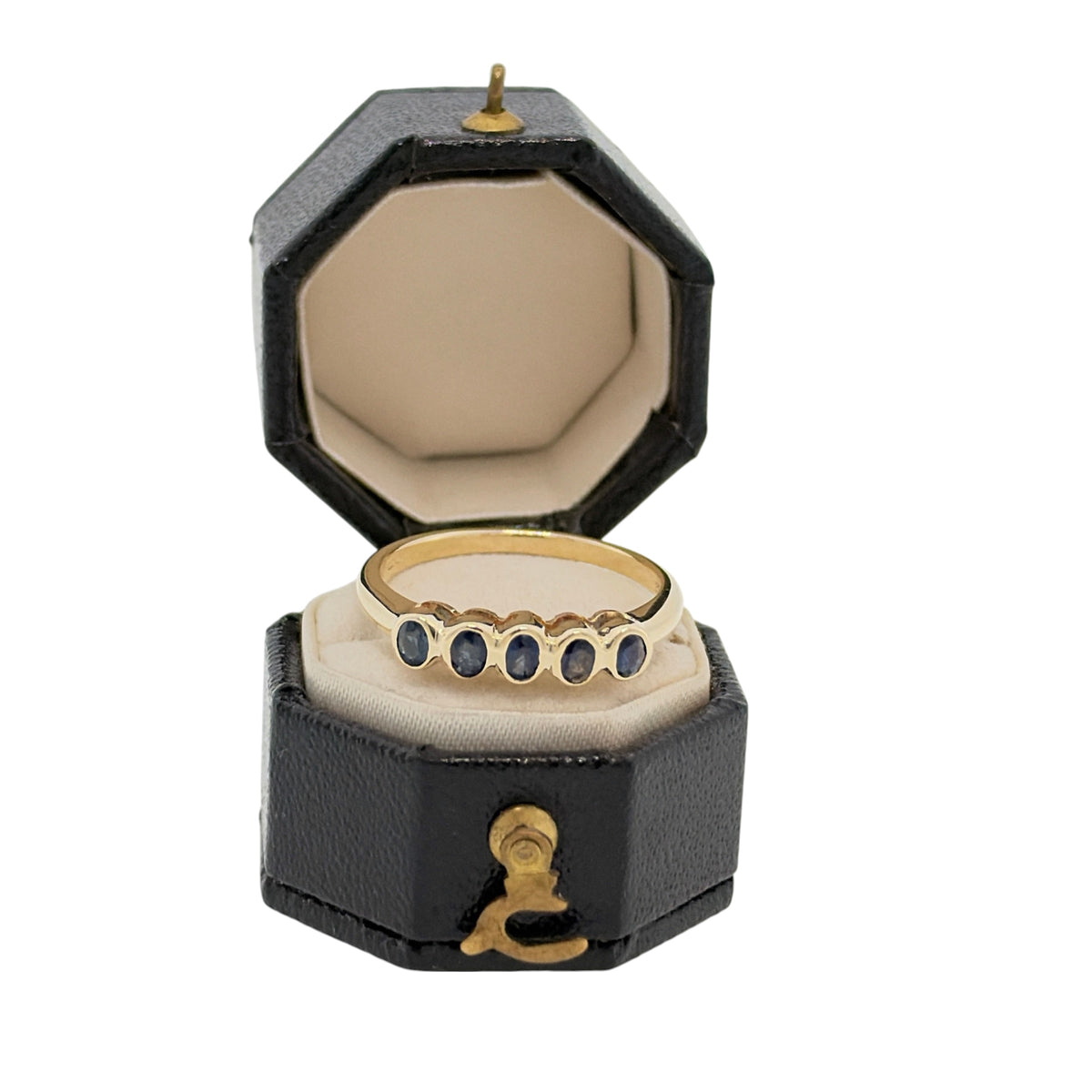 Pre-Loved 9ct Gold Sapphire Five Stone Band Ring