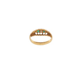 Pre-Loved Edwardian 18ct Gold Diamond & Emerald Five-Stone Boat Ring