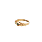 Pre-Loved Edwardian 18ct Gold Diamond & Emerald Five-Stone Boat Ring