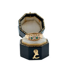Pre-Loved Edwardian 18ct Gold Diamond & Emerald Five-Stone Boat Ring