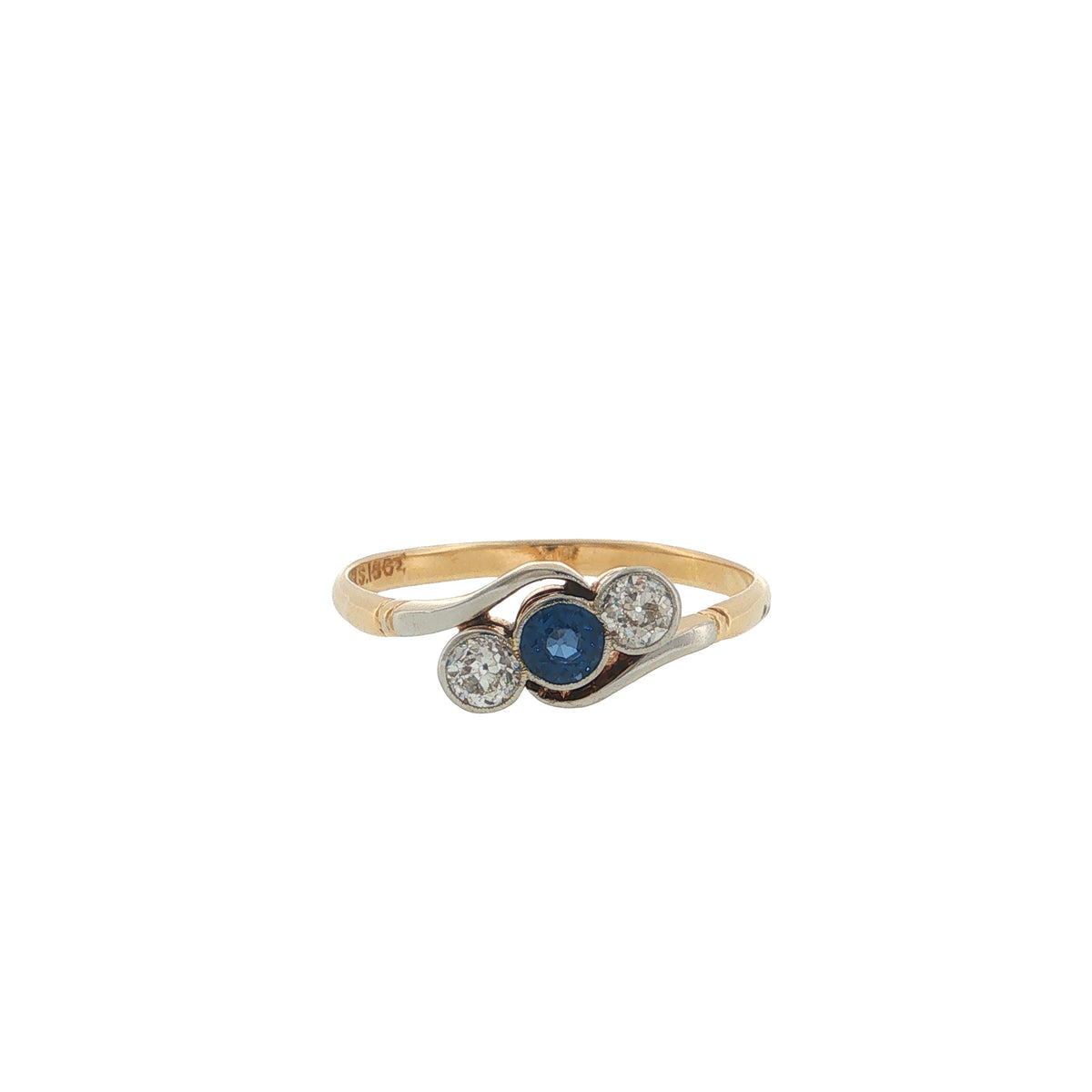Pre-Loved Antique 18ct Gold Diamond & Sapphire Ring