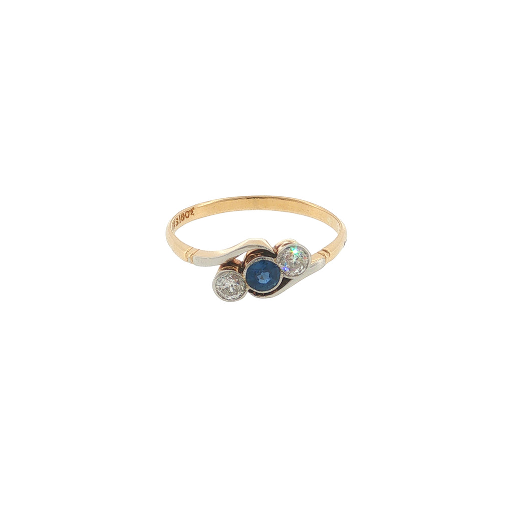 Pre-Loved Antique 18ct Gold Diamond & Sapphire Ring