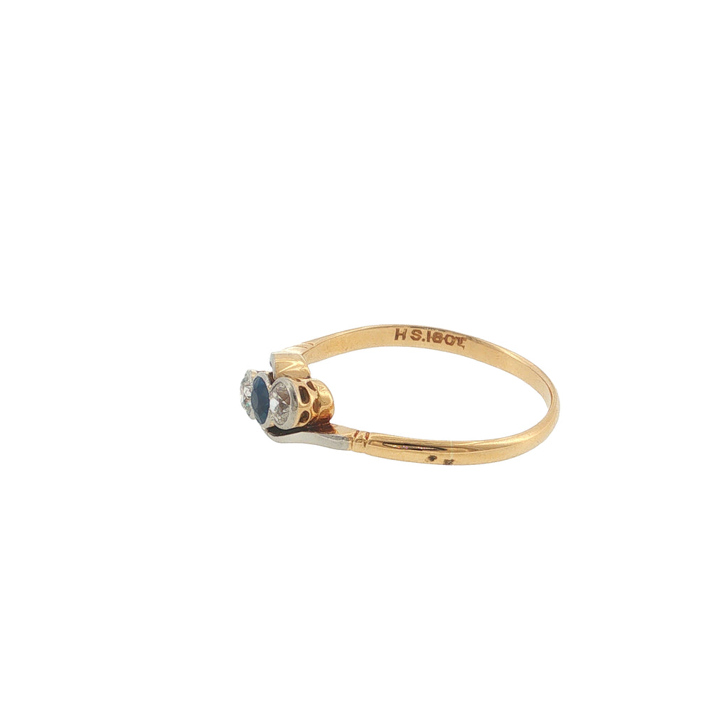 Pre-Loved Antique 18ct Gold Diamond & Sapphire Ring