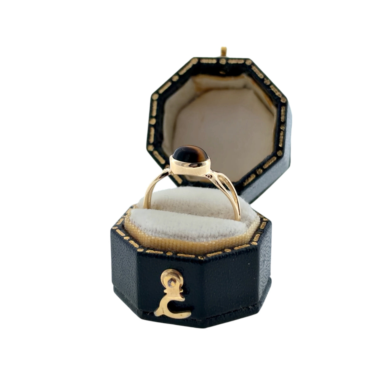 Vintage 9ct Gold Tigers Eye Ring – Sheffield 1980