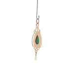 Pre-Loved Edwardian 9ct Rose Gold Turquoise & Wing Pearl Art Nouveau Pendant