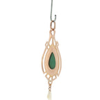 Pre-Loved Edwardian 9ct Rose Gold Turquoise & Wing Pearl Art Nouveau Pendant