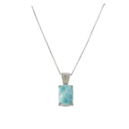 Pre-Loved Sterling Silver Larimar Pendant & 20 Inch Chain