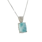 Pre-Loved Sterling Silver Larimar Pendant & 20 Inch Chain