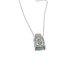 Pre-Loved Sterling Silver Larimar Pendant & 20 Inch Chain
