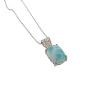Pre-Loved Sterling Silver Larimar Pendant & 20 Inch Chain