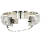 Vintage Sterling Silver Engraved Bangle – Birmingham 1966 – H.S Ltd
