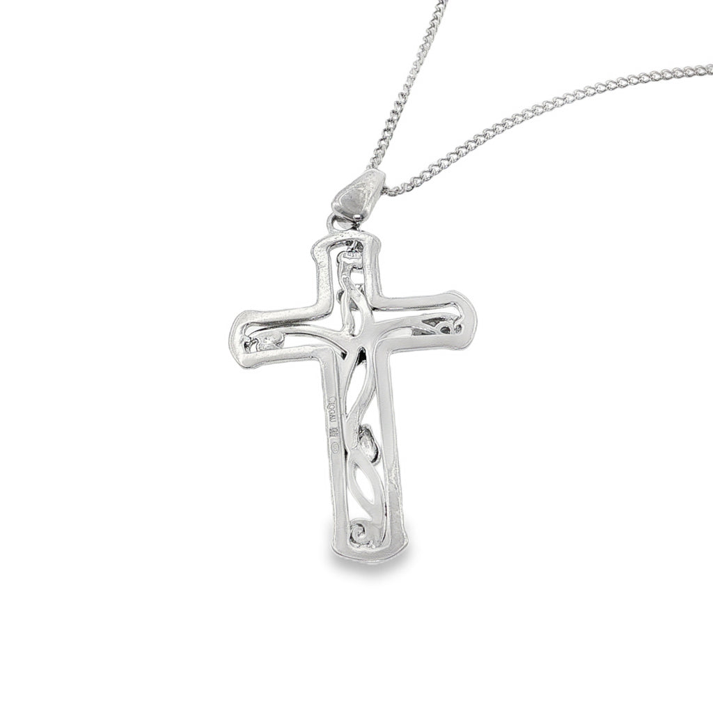 Clogau Sterling Silver and 9ct Rose Gold Tree of Life Cross Pendant